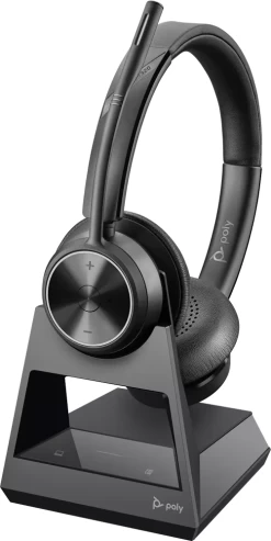 Plantronics/Poly Savi 7320 UC Stereo Headset With Charging Stand + D400 USB-A DECT Dongle