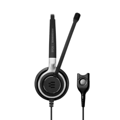 EPOS|Sennheiser IMPACT SC 638 Corded Headset -JABRA Store epos sennheiser impact sc 638 corded headset front side view with easy disconnect