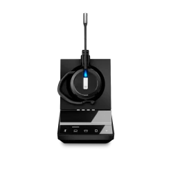 EPOS|Sennheiser IMPACT SDW 5015 3-in-1 Wireless Headset -JABRA Store epos sennheiser impact sdw 5015 3 in 1 wireless headset front view with base