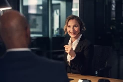 EPOS|Sennheiser IMPACT SDW 5035 Mono Wireless Headset -JABRA Store epos sennheiser impact sdw 5035 mono wireless headset being worn