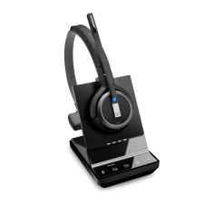 EPOS|Sennheiser IMPACT SDW 5035 Mono Wireless Headset -JABRA Store epos sennheiser impact sdw 5035 mono wireless headset right side view with base
