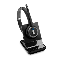 EPOS|Sennheiser IMPACT SDW 5065 Duo Wireless Headset 15 EPOS|Sennheiser IMPACT SDW 5065 Duo Wireless Headset -JABRA Store epos sennheiser impact sdw 5065 duo wireless headset right side with base