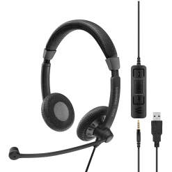 EPOS | Sennheiser SC 75 USB MS Corded Headset -JABRA Store epos sennheiser sc 75 usb ms corded headset 3d view with call control