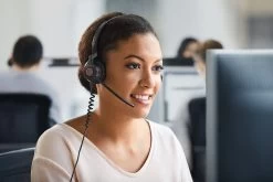 Jabra Engage 50 Mono USB-C Corded Headset -JABRA Store jabra engage50 female at desk2