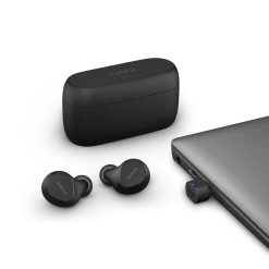 Jabra Evolve2 Buds Wireless Earbuds -JABRA Store jabra evolve2 buds angle 12 uc usbc light lb